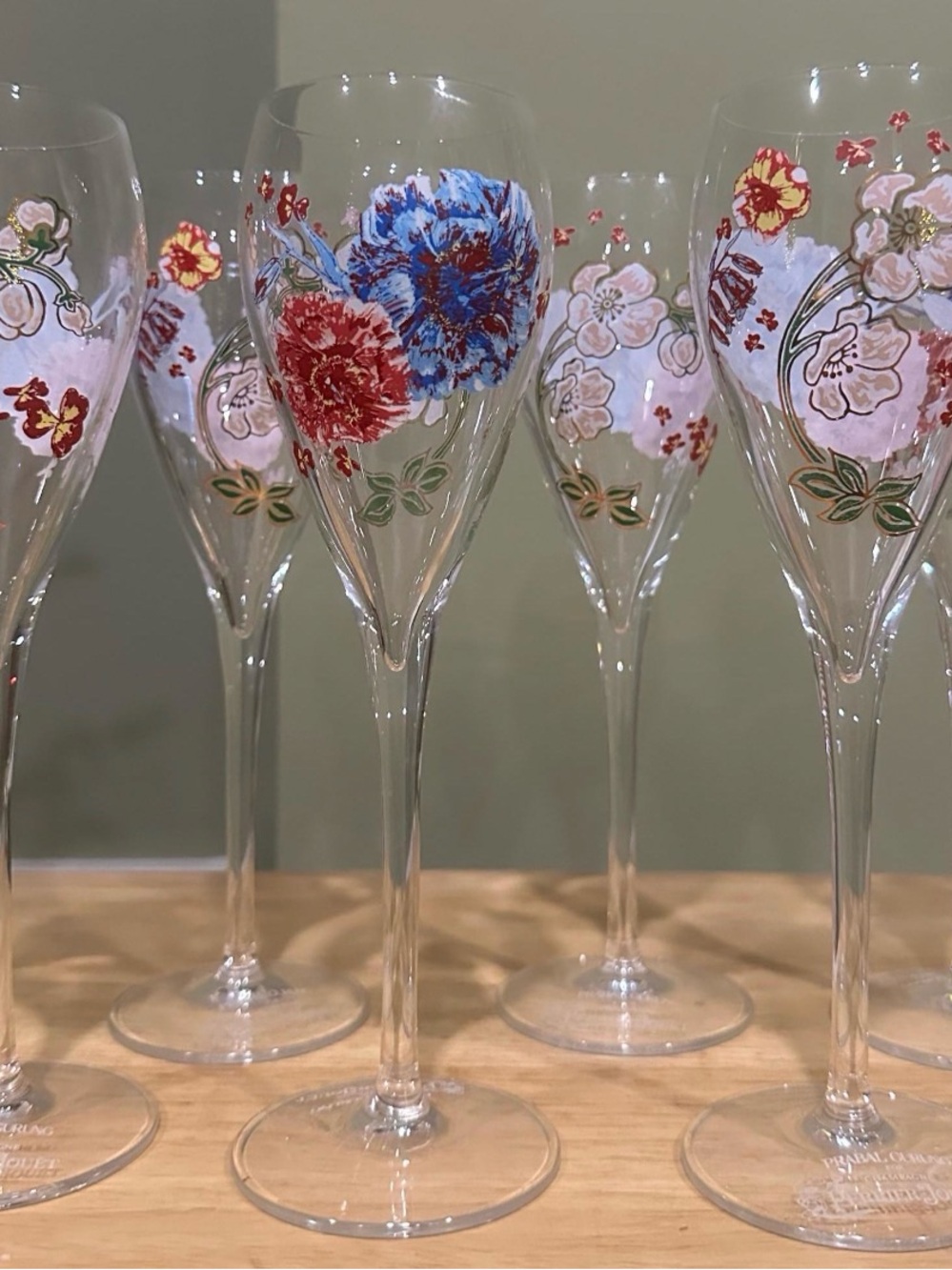 Rare Perrier-Jouët x Prabal Gurung Floral Champagne Flutes - Set of 6